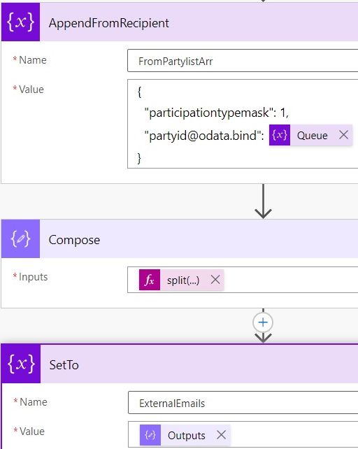 Append from recipient